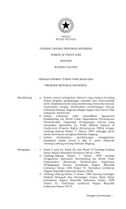 UU Nomor 30 Tahun 2000 Tentang Rahasia Dagang