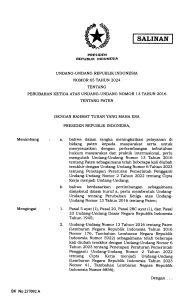 UU Nomor 65 Tahun 2024 Tentang Perubahan Ketiga Atas Undang-undang Nomor 13 Tahun 2016